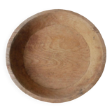 Grand plat en bois sculpté main art africain bois brut décoration ethnique coupe à fruits