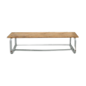 Industrial bench in grey steel with wood