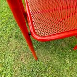 Set of 4 folding chairs in metal 70s