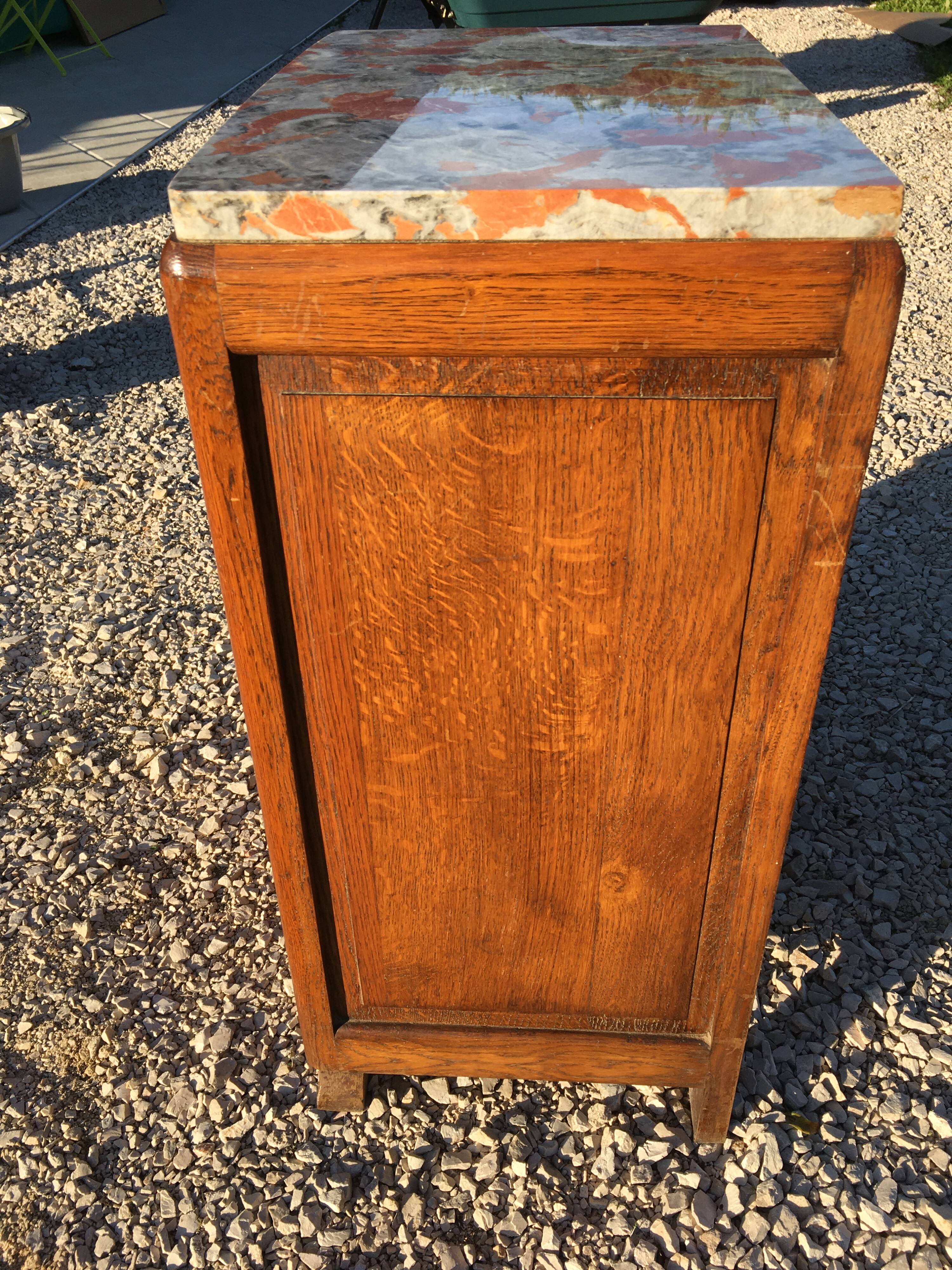 Art Deco oak bedside