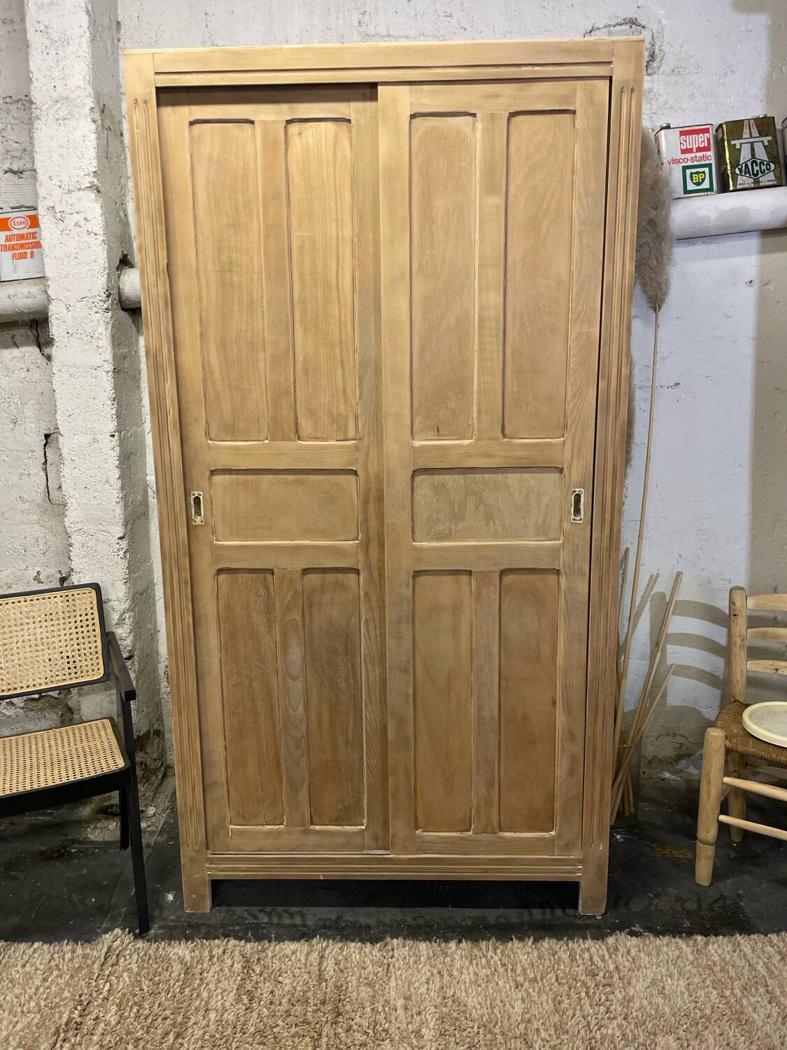 Vintage Parisian wooden wardrobe — 1950s