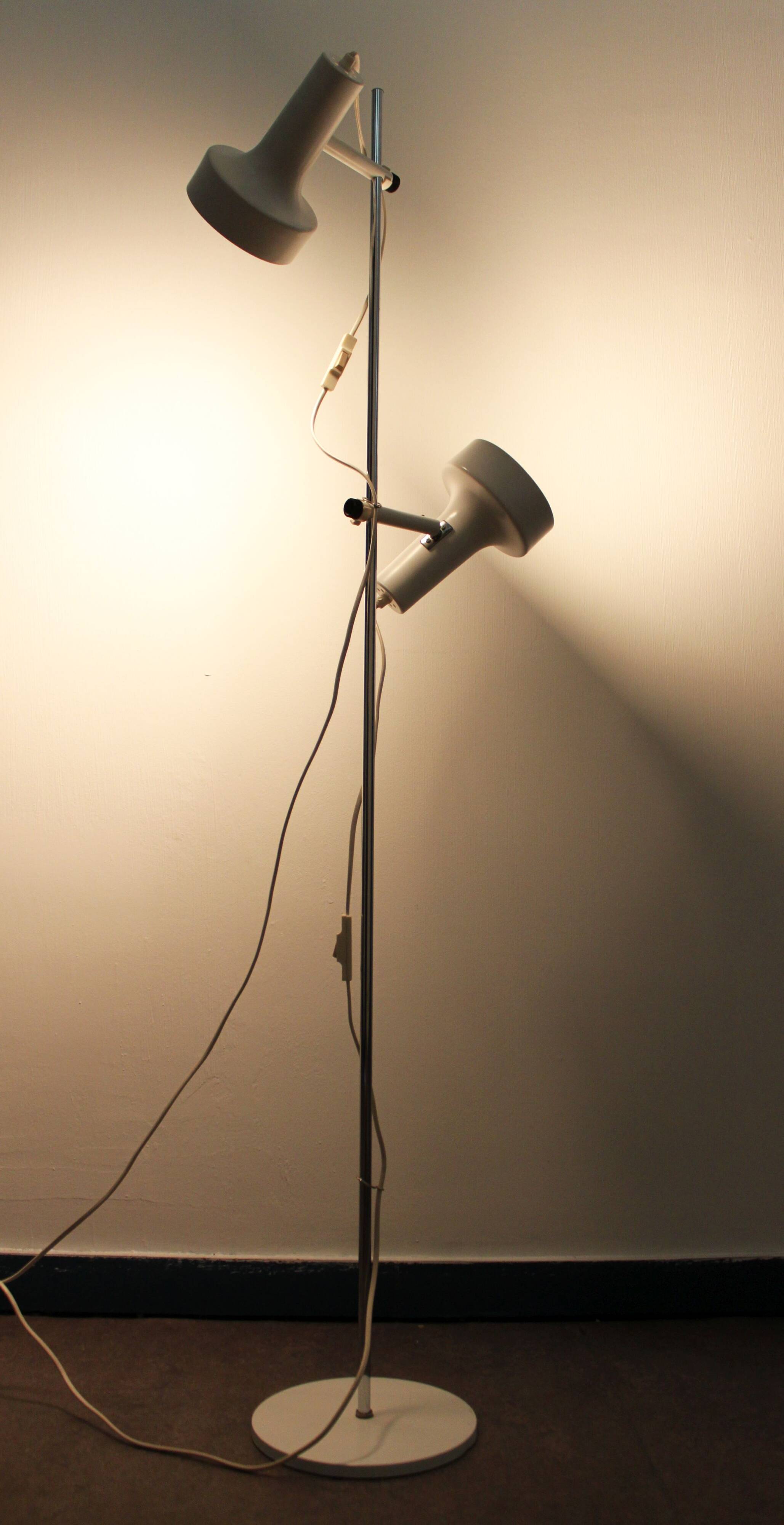 Floor lamp with 2 spots "Model 562" by J. Junge, Denmark, 1970.