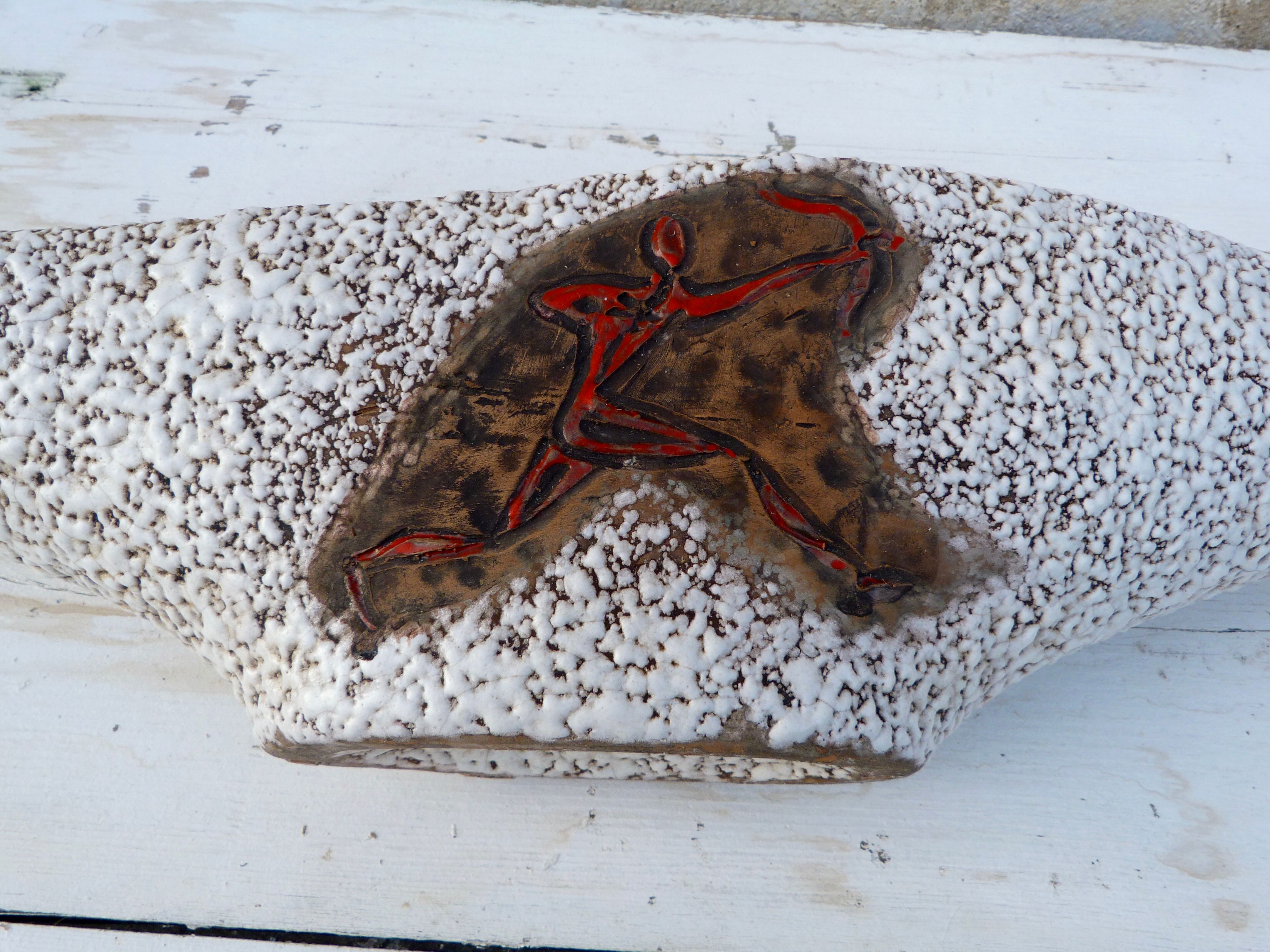 Large fruit cup Vallauris fat lava vintage 1950/1960