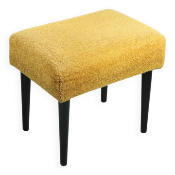Mid-Century Pouf in Yellow