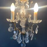 Gilt bronze chandelier with crystal pendants, early 20th century