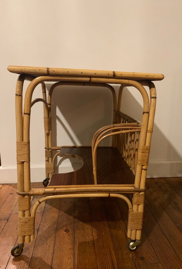 Bureau en rotin vintage