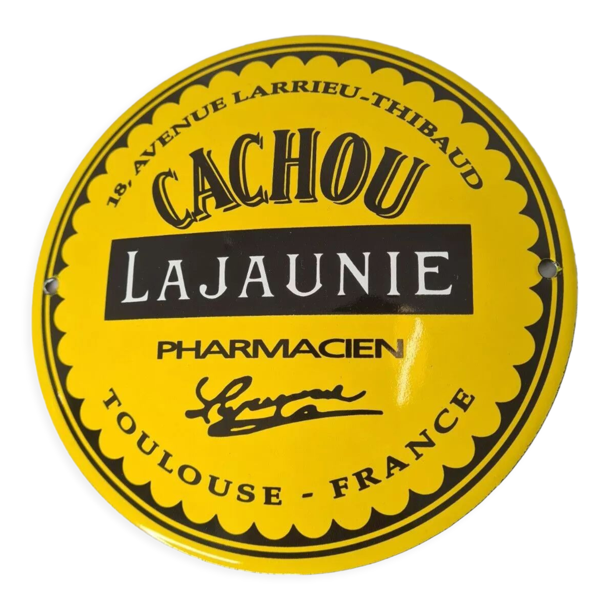 Plaque émaillée Cachou Lajaunie