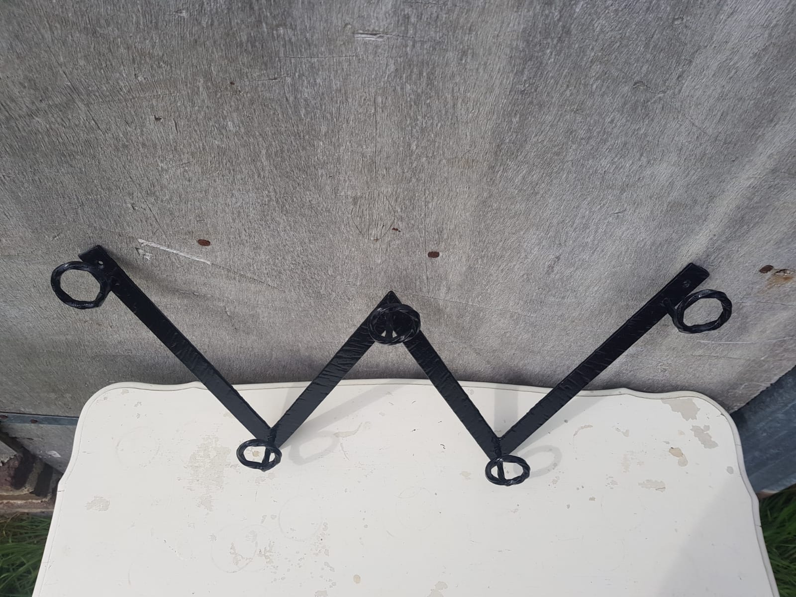 Wall coat door forged black 5 patères vintage decoration