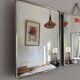 Vintage 1960 triptych mirror barber Mirbel blue Klein lizard imitation - 27