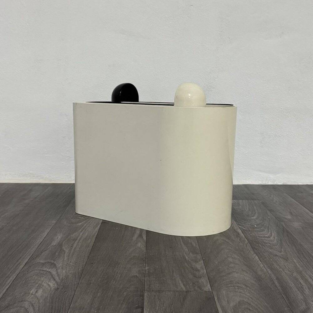 White and Black Magazine Rack by Rodolfo Bonetto for Bilumen, 1960s