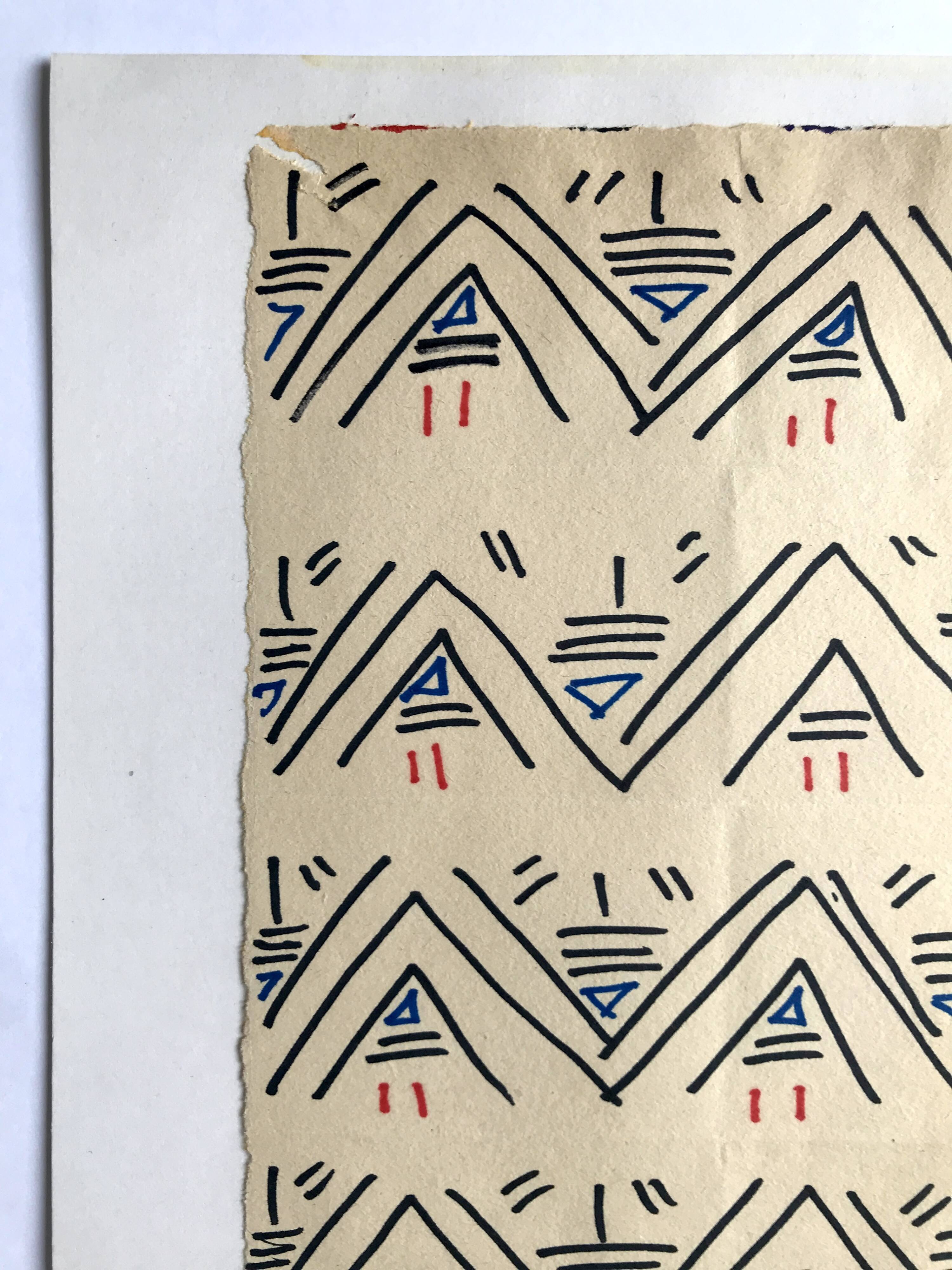 Elie dayan, untitled (abstract composition 6). felt pen on paper