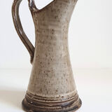 Enamelled stoneware pitcher signed