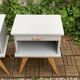 Paire de chevets pieds compas vintage 1950