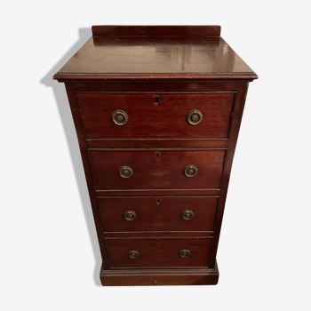 Mahogany style four-drawer chest of drawers