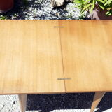 Vintage wallet table in blond oak