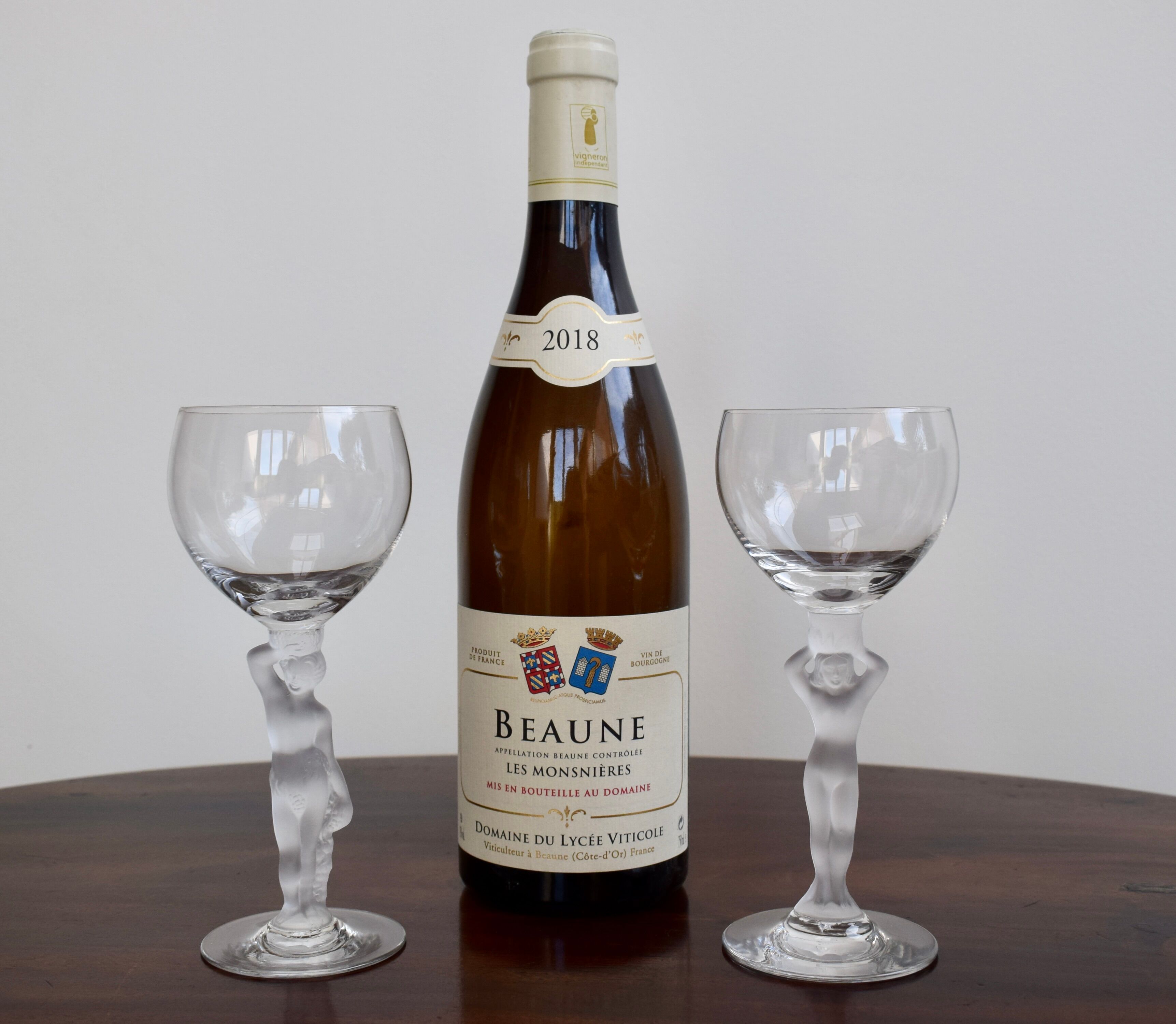 Set of 2 vintage Bayel crystal wine glasses