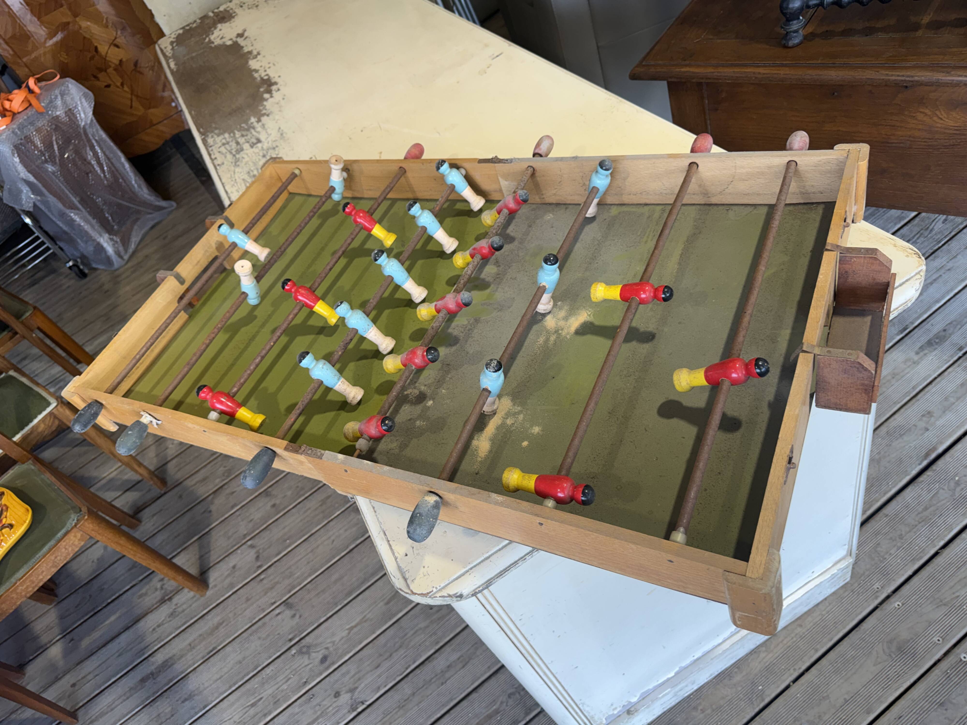 Baby-foot de table vintage en bois - Années 50/60
