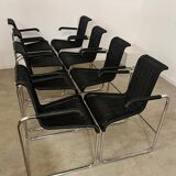 Lot de 8 chaises tubulaires, design d'Axel Bruchhäuser Tecta modèle D20 vintage