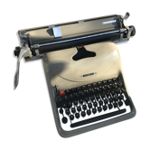 Machine à écrire Olivetti Lexikon 80 metal gris + housse vintage
