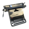 Former Olivetti lexikon 80 metal gray + cover vintage typewriter