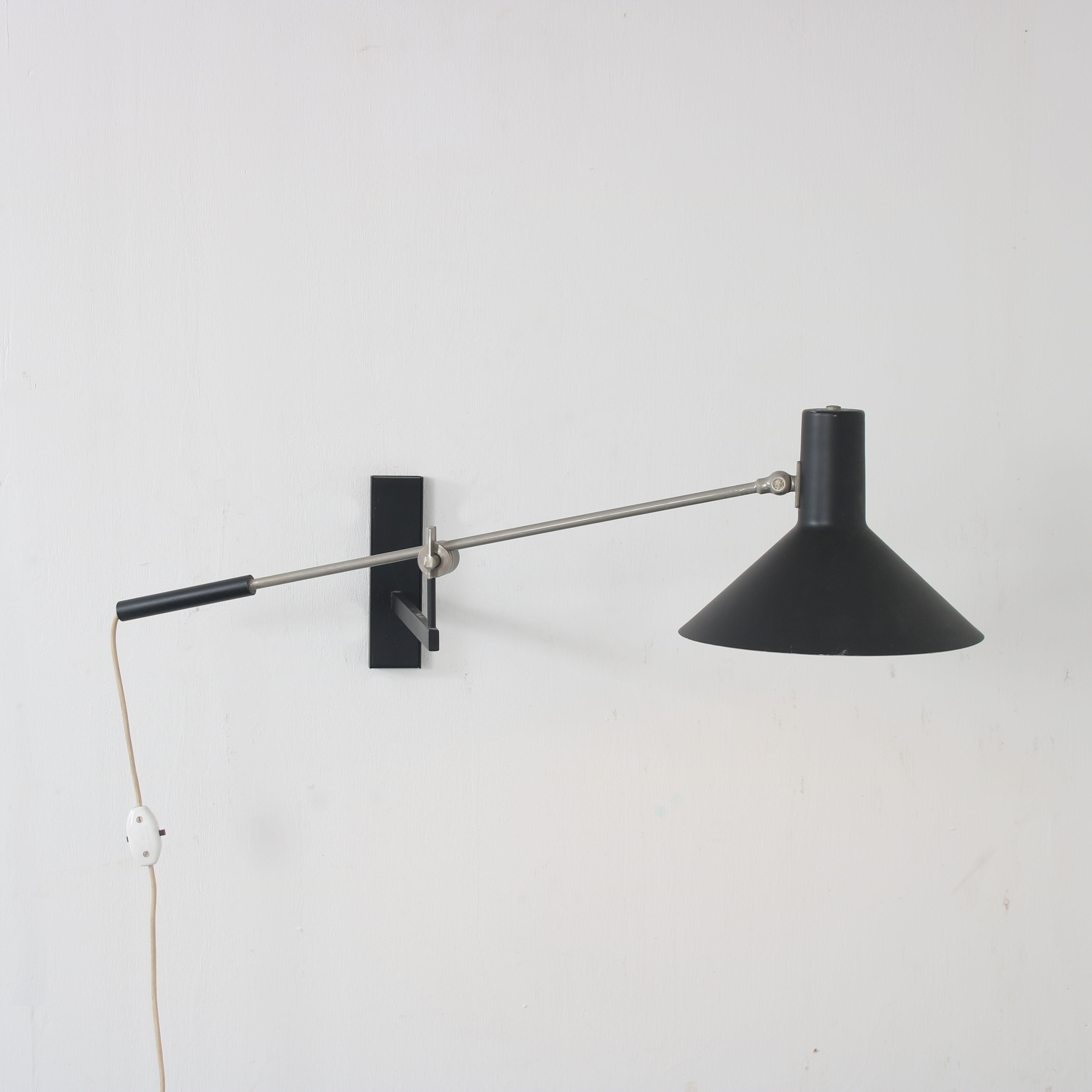 1960s Model “7105” wall lamp by J.J.M. Hoogervorst for Anvia, Netherlands