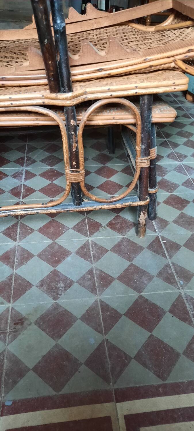 Vintage rattan lounge chair