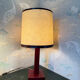 Bordeaux red leather desk lamp from Tanneur, vintage.
