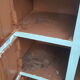 Old metal workshop furniture original turquoise patina