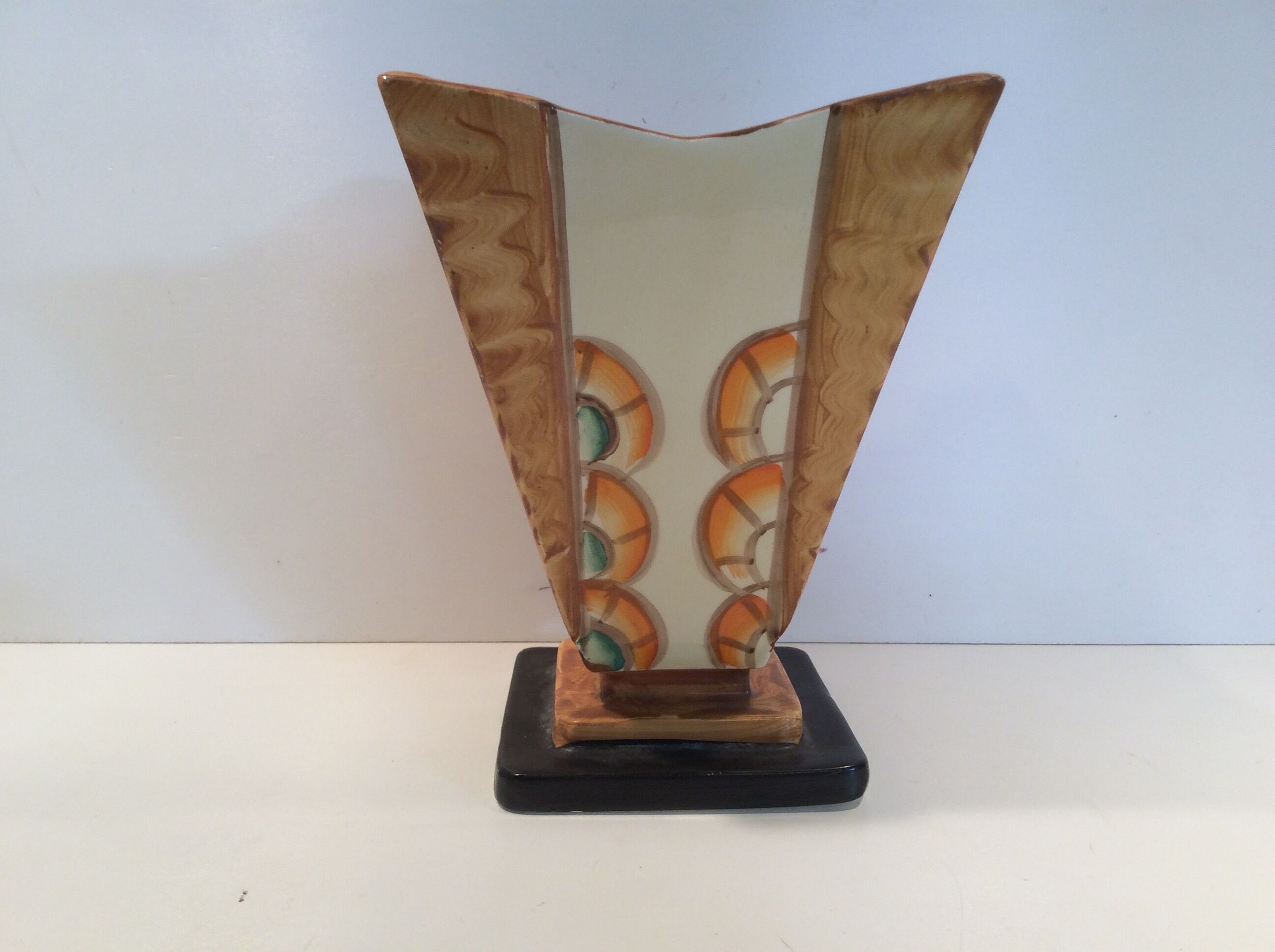 Hand painted art deco vase by Myott and son