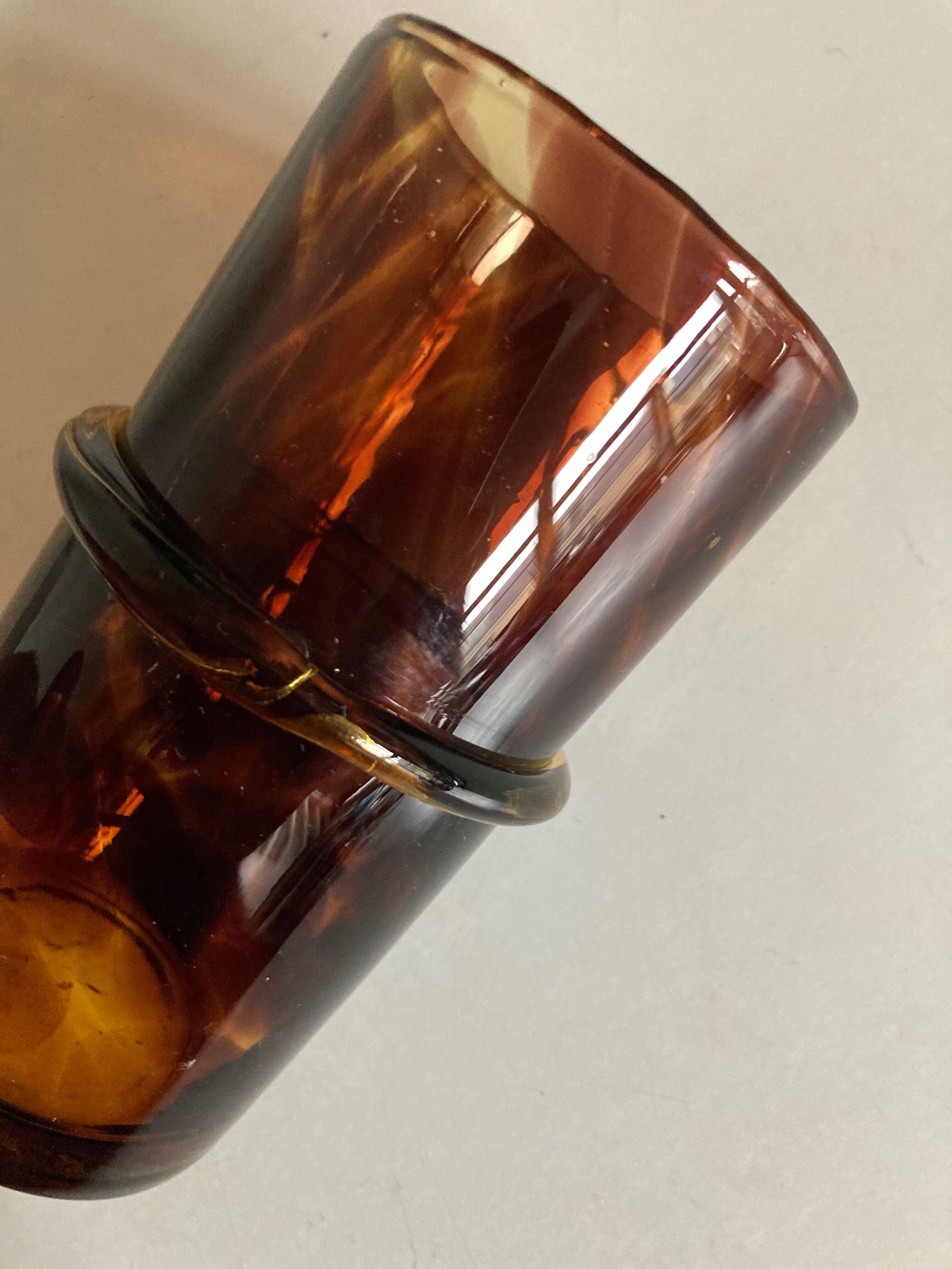 Blown glass vase tortoiseshell 1974