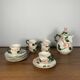 6 teacups + saucers + teapot Villeroy & Boch "Wild Rose" 1970