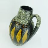 scheurich 1960s 70s VASE jug model 279-38 black and white fat lava abstract decor