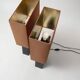 Pair of lamps, wooden base, France 1990s, new shades.