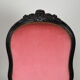 Napoleon III chairs in blackened wood and pink velvet, France, circa 1870.
