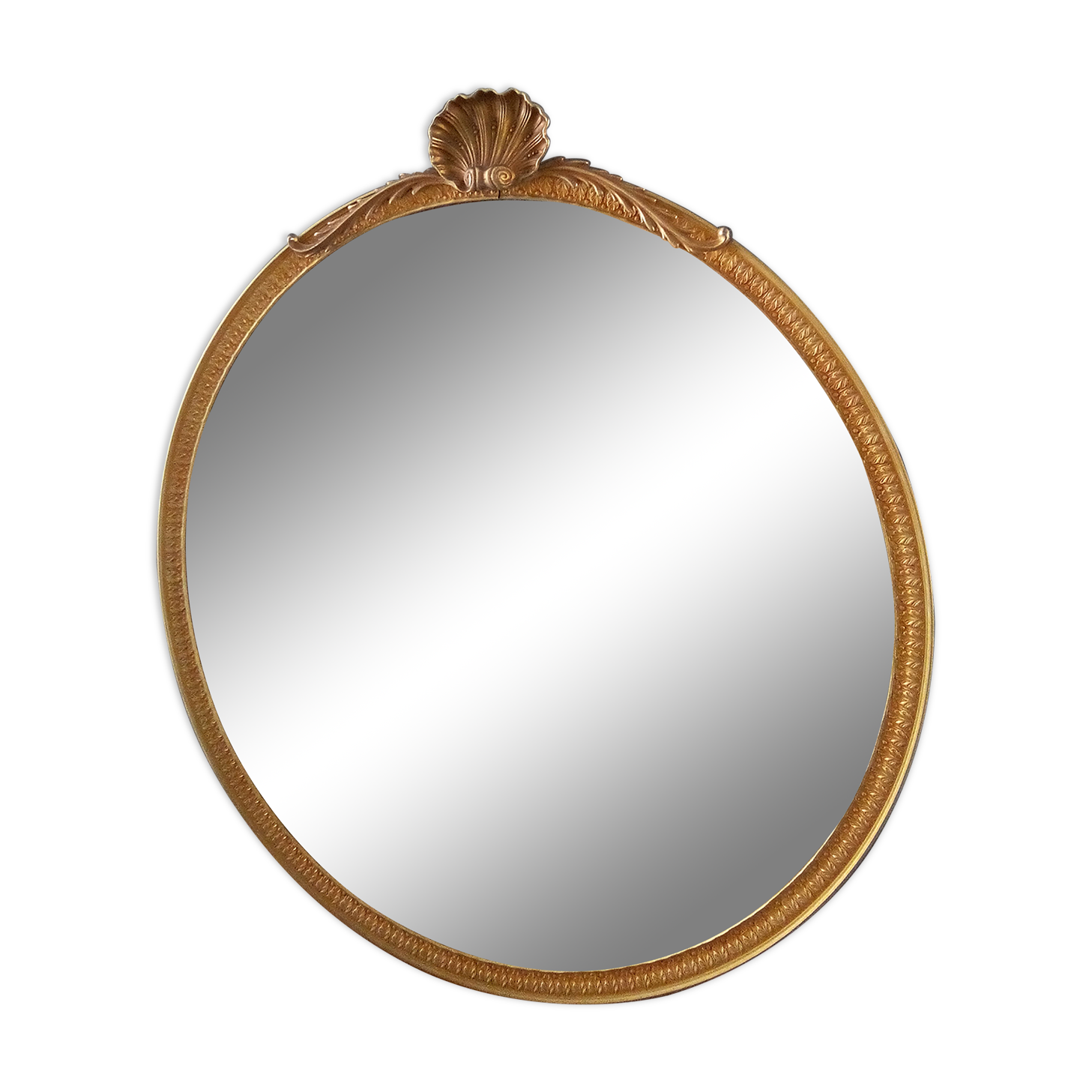 Round mirror gold metal style Louis XV