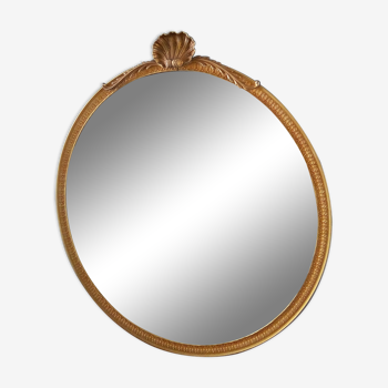 Round mirror gold metal style Louis XV