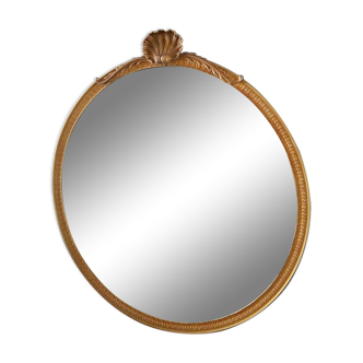 Round mirror gold metal style Louis XV