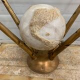 Travertine console from Fournier Paris over glass