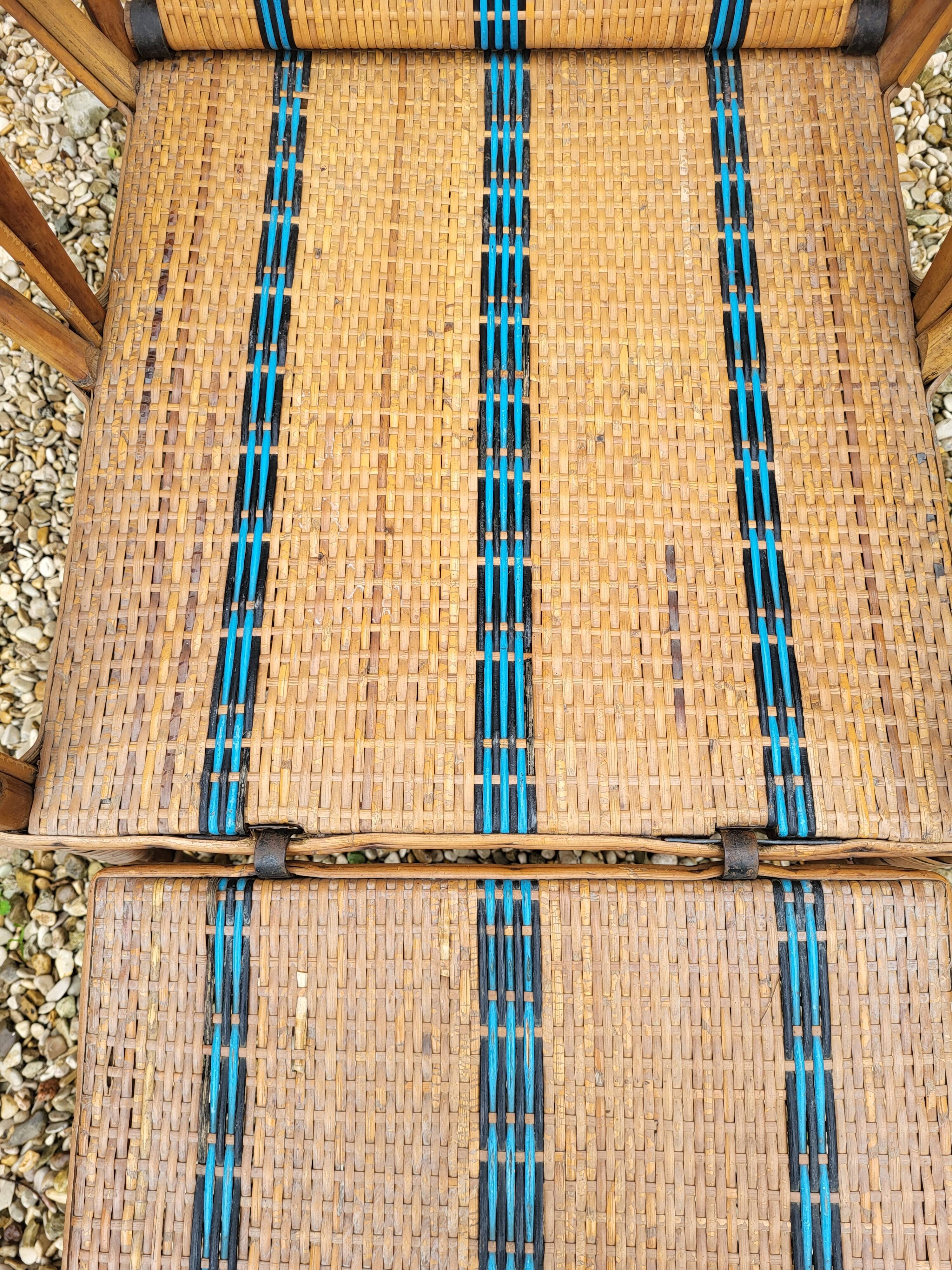 Rattan armchair / chaise longue