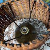 Sandstone and rattan lamp