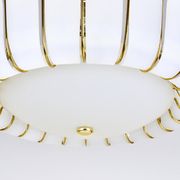 Grand chandelier Rupert Nikoll 27" mid-century brass with leaves, Austria, 1950.