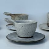 Modular Indonesian ceramic tableware service (6 elements + cups)