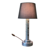 Industrial lamp polished metal and fabric kaki vintage