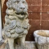 Fontaine statue Lion pierre reconstituée