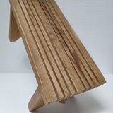 Vintage solid pine slatted low stool