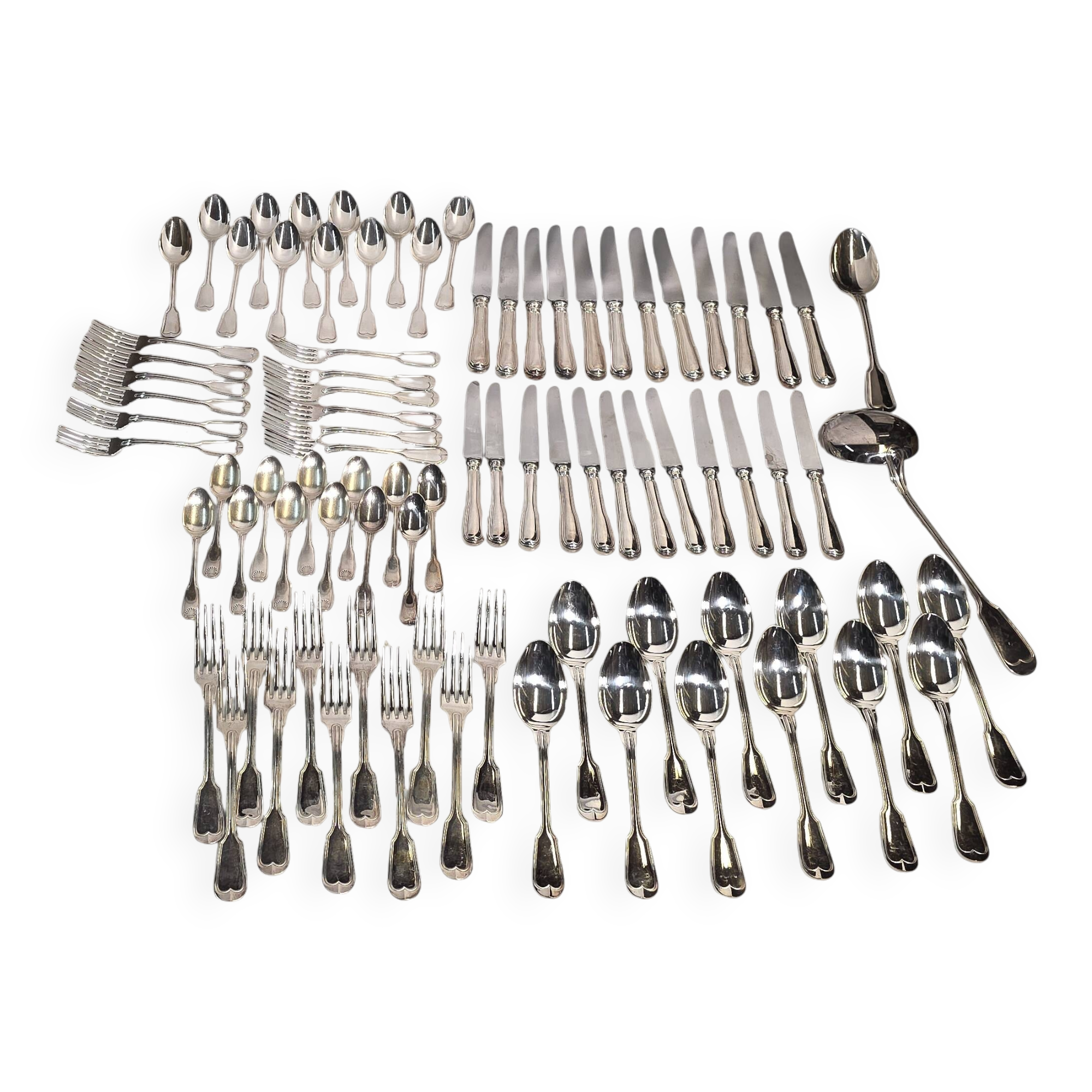 Boulenger silver-plated cutlery set, 86 pieces, hallmark 100.