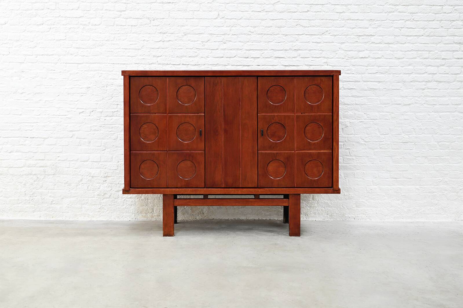Brutalist Bar Cabinet in Oak, Belgium, 1970s