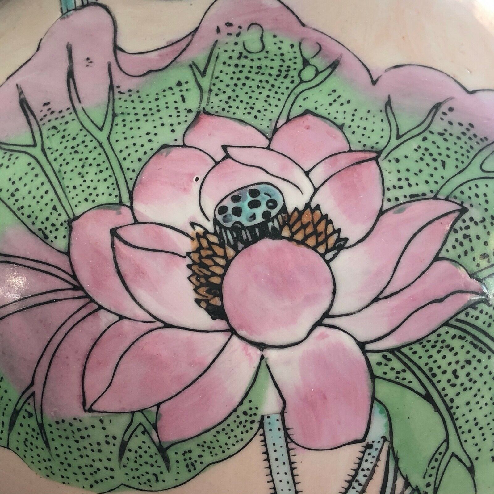 China enamel lotus vase China 19th Height 30.02 cm