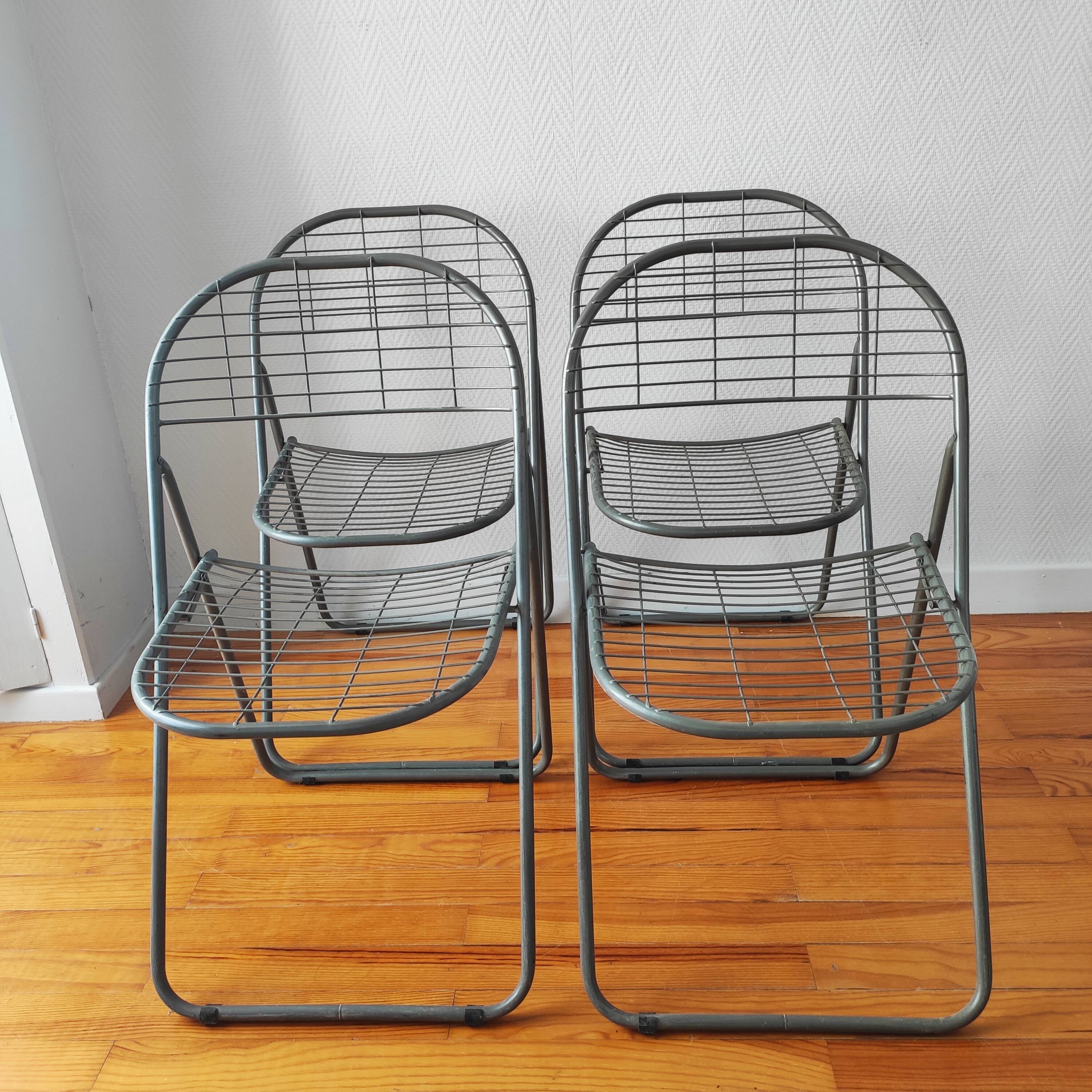 4 vintage folding chairs 1980 Niels Gammelgaard