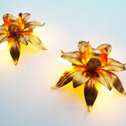 Large pair of italian gilt florentine wall lights 1970